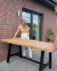 Garden Dining Table SCANIA 170 cm 80 cm Acacia Wood Black_1001648