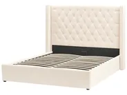 Ottoman Bed LUBBON Velvet Off-White 160 x 200 cm (EU King Size)_882144