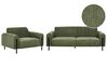 Conjunto de sofás 4 lugares em bombazine verde ASKIM_918490