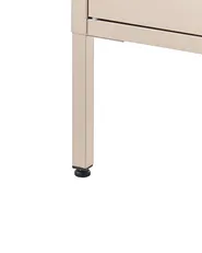 Witryna ze szklaną gablotą HARTY 80 cm Metal Beżowy_1067793