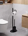 Stojak na papier toaletowy ze szczotką SARTO Metal Czarny