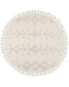 Okrúhly bavlnený koberec ⌀ 140 cm béžový HARRAN_850005