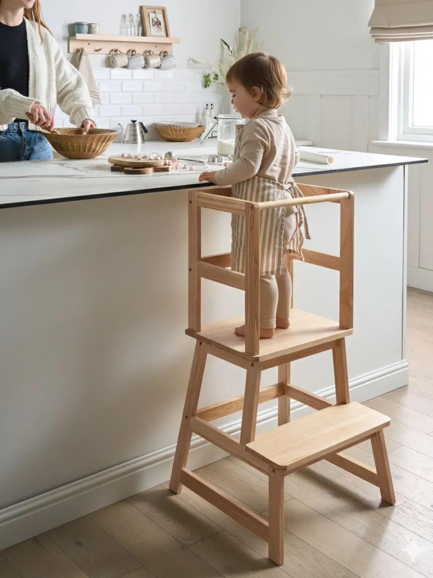 Sgabello IKEA BEKVÄM In Faggio Massiccio, 50 Cm, Portatile E Antiscivolo Per Cucina O Casa