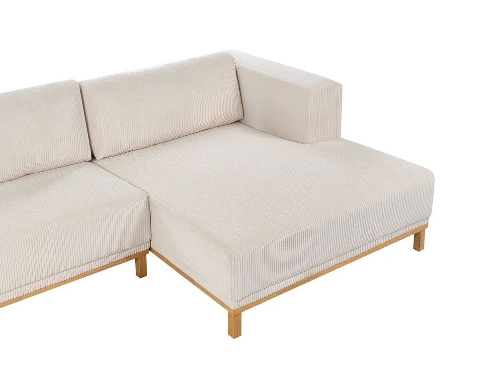 Corner Sofa Seater VENG Corduroy Light Beige Left Hand