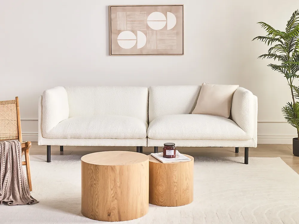Sofa 3-Sitzer VORGOD Bouclé Cremeweiss_1179076