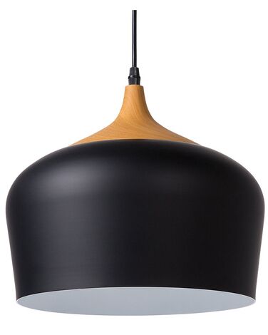 Lámpara de techo de metal negro/madera clara 173 cm ANGARA