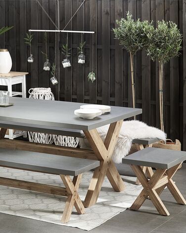 Faux Concrete Garden Stool Grey OLBIA