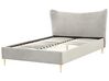 Sametová postel 140 x 200 cm světle šedá CHALEIX_844538