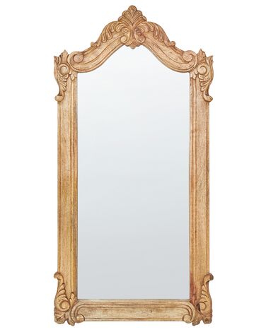 Espejo de pared de madera clara 62 x 123 cm MABLY