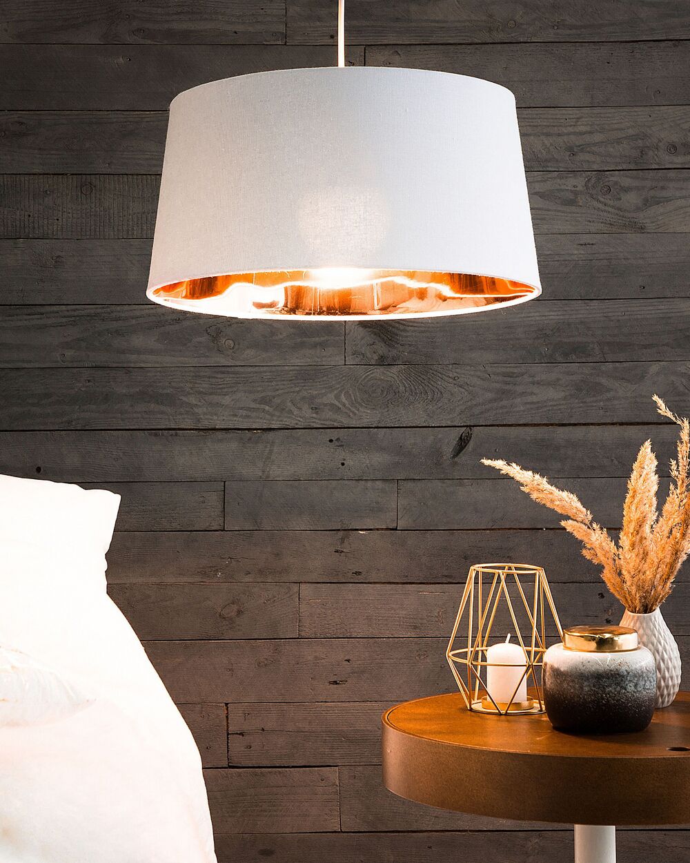 White and copper lamp online