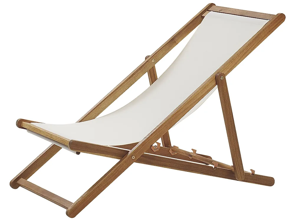 Set of 2 Folding Deck Chairs ANZIO Acacia Wood Light Brown_1184767