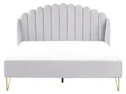 Bett mit Lattenrost Samtstoff AMBILLOU 160 x 200 cm Hellgrau_857111
