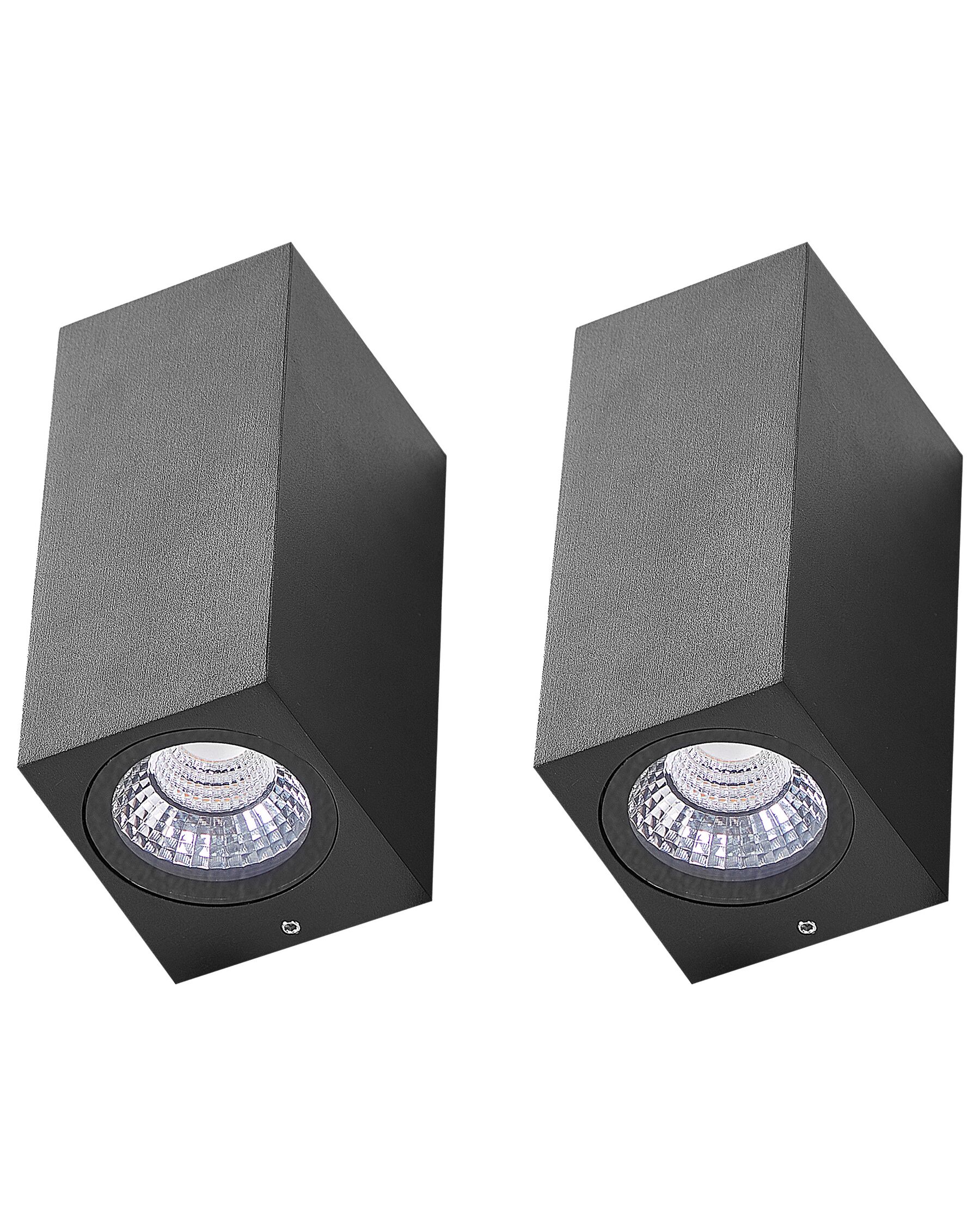 Conjunto de 2 candeeiros de parede LED de exterior em metal preto ANDREWS_917083