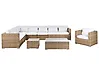 Garden Lounge Set with Table 8 Seater XXL Modular PE Rattan Light Brown Right Hand
