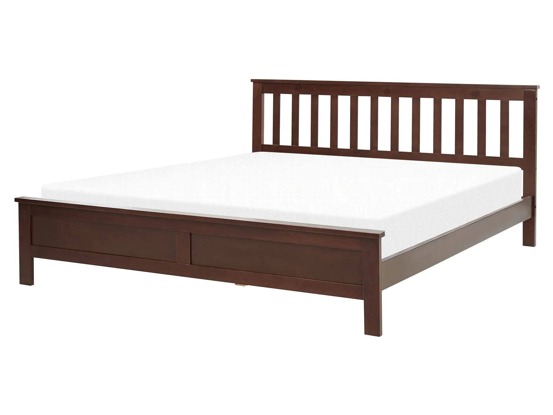 Bett mit Lattenrost Kiefernholz MAYENNE 160 x 200 cm Dunkelbraun_876582