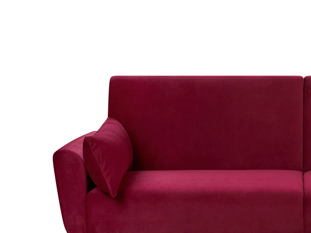 Sofa Bed 3 Seater EINA Velvet Burgundy_762926