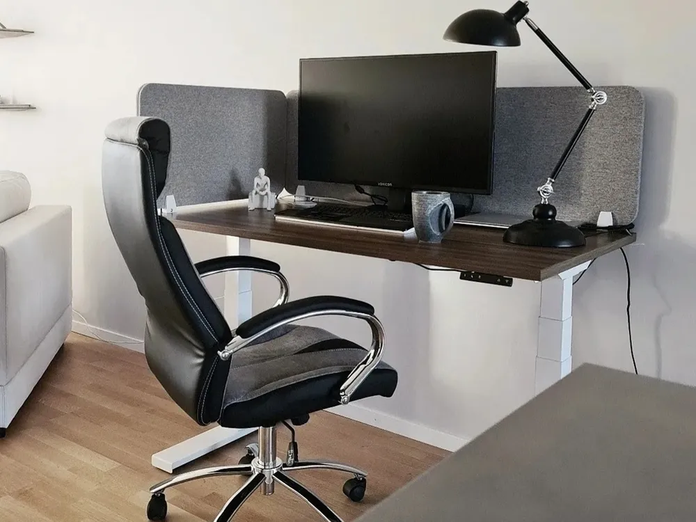 Desk Screen WALLY 72 x 40 cm Light Grey_836149