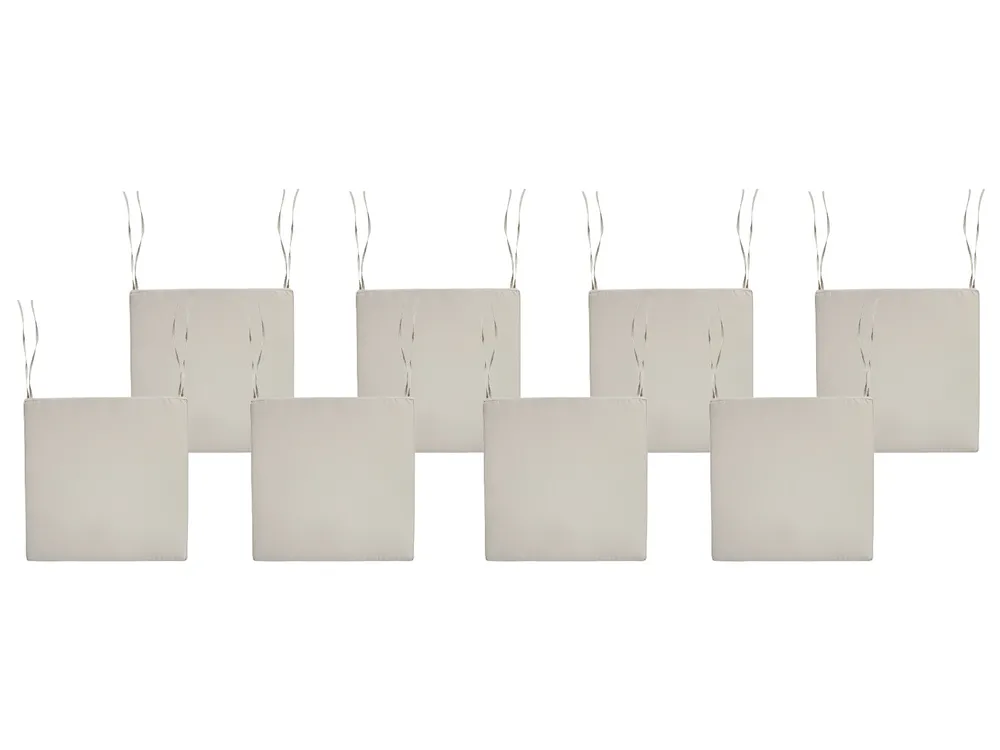 Set of 8 Garden Chair Cushions SASSARI PREMIUM 46 x 46 cm Taupe