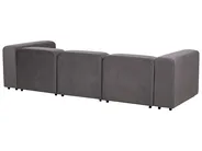 Sofa modułowa dla 3 osób FALSTERBO z otomaną Welur Beżowoszary_919349