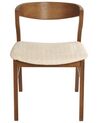 Set of 2 Dining Chairs Dark Wood and Beige MAROA_934299