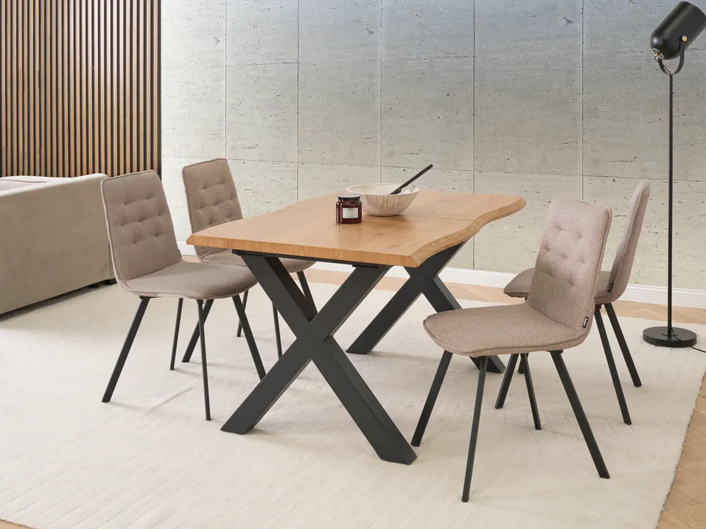 Extending Dining Table BRONSON Brown 140/180 cm 90 cm_1002795