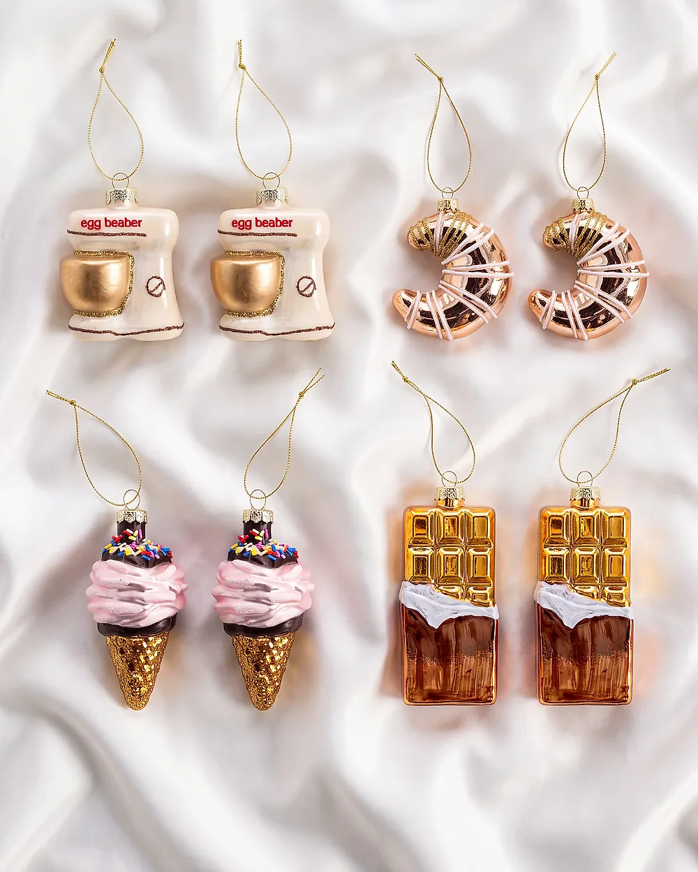 Set of 8 Baubles WINTERFALL Glass Multicolour