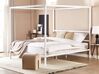 Kovová postel s baldachýnem 180 x 200 cm bílá LESTARDS_863435