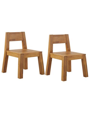 Conjunto de 2 sillas de madera de acacia clara LIVORNO