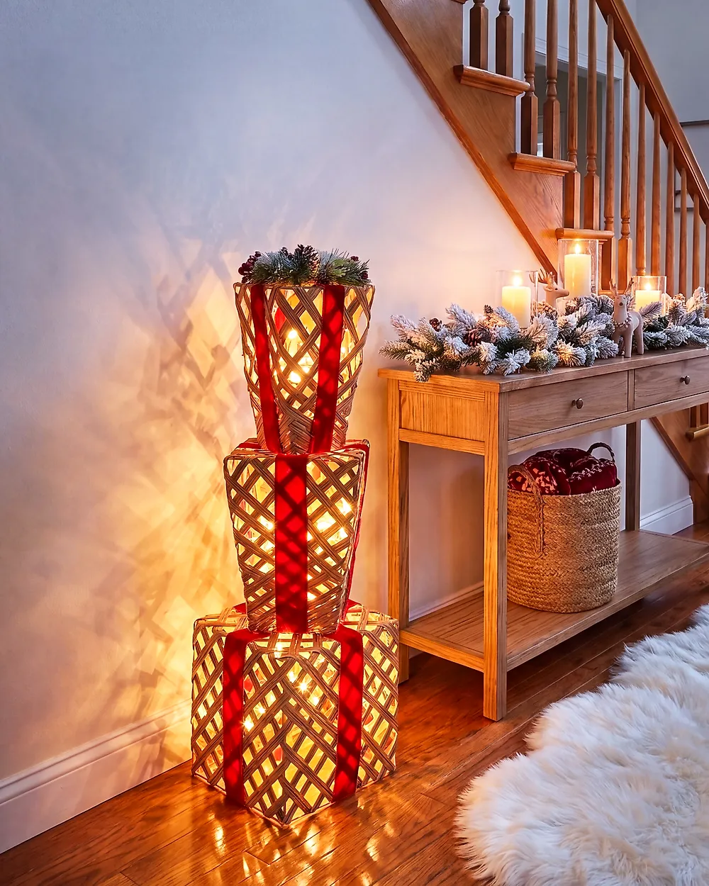 Dekoracja świąteczna LED HUMPPILA 87 cm Prezenty świąteczne Brązowy