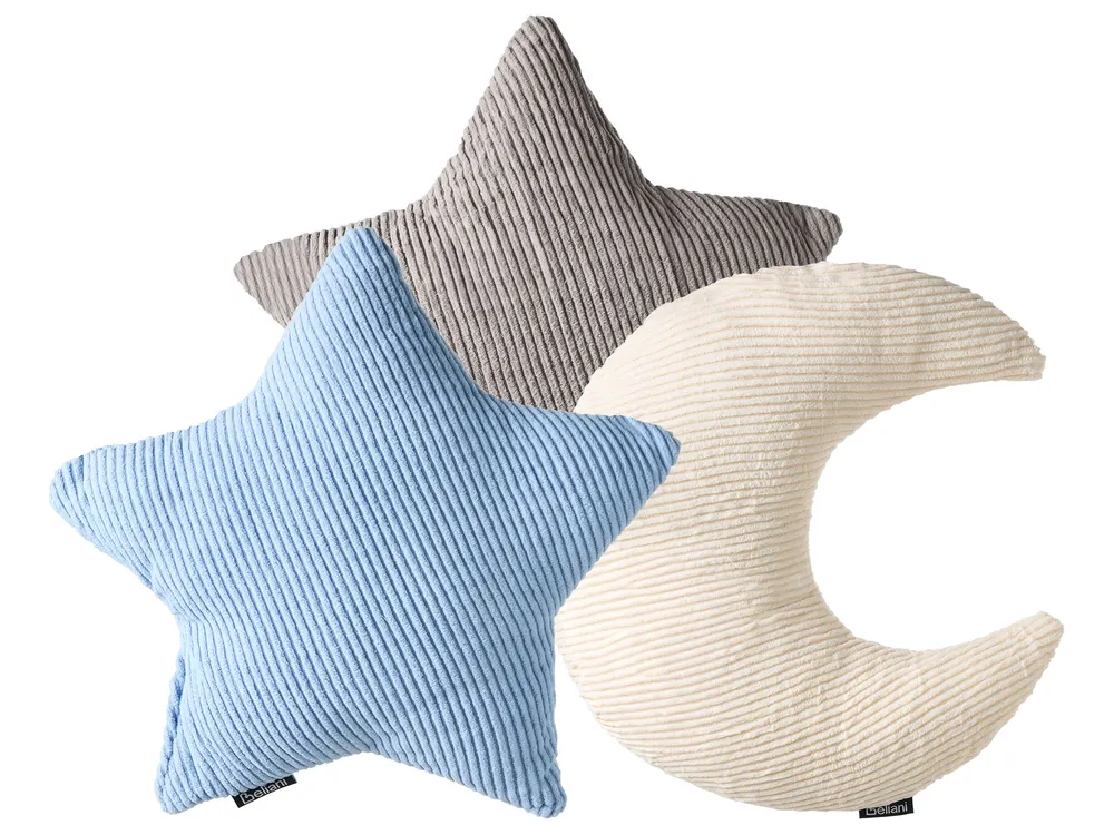 Zestaw 3 poduszek dekoracyjnych LUNA Sztruks 35 x 30 cm 35 x 35 cm Kolorowy Jednolity