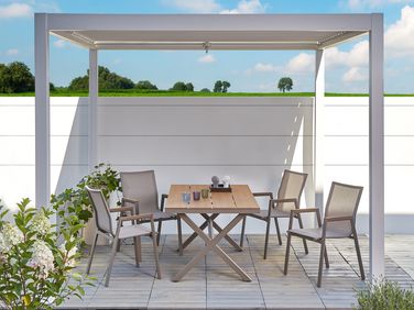 Aluminium Garden Table 160 x 90 cm Taupe TIANO 