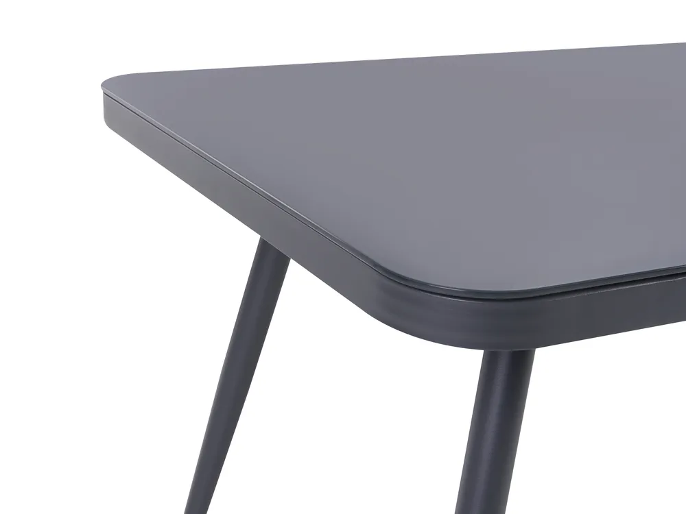 Garden Dining Table LIPARI 140 cm 80 cm Glass Grey_1149343