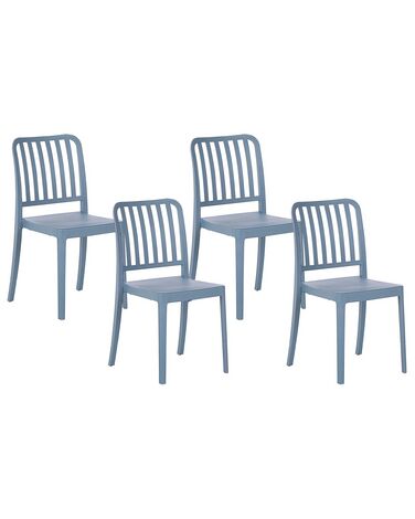 Lot de 4 chaises de jardin bleues SERSALE