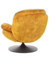 Fotel obrotowy welurowy żółty NOLVIK_923284