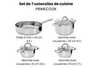 Ensemble de 7 pièces d'ustensiles de cuisine PRIMECOOK Acier inox Argenté_1051153