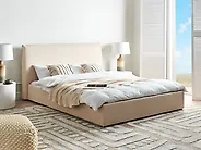 Bed Boucle LAVAUR 160 x 200 cm (EU King Size) Beige_1185556