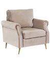 Velvet Armchair Taupe VIETAS_775559