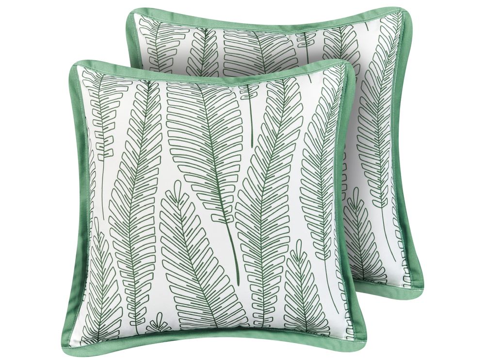 Set di 2 cuscini da esterno MEADOW Trama di piante 45 x 45 cm Verde