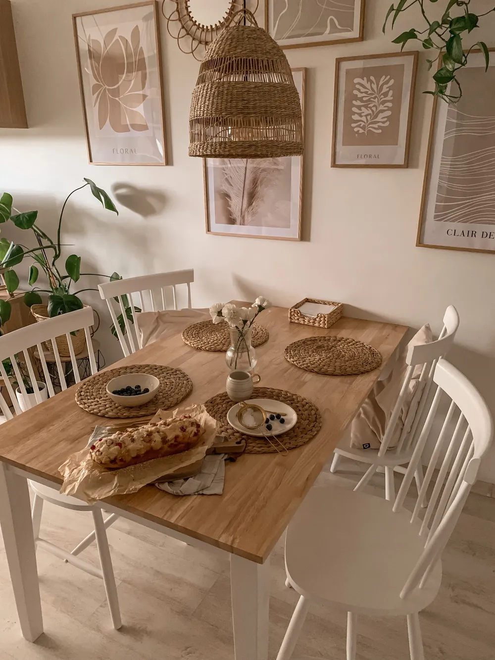 Set of 2 Dining Chairs BURGES Wood White_824290