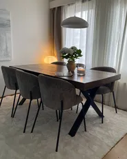 Stół do jadalni CLIFTON Ciemnobrązowy 160 cm 90 cm Drewno sosnowe_980372