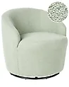 Swivel Armchair DAVIK Boucle Light Green