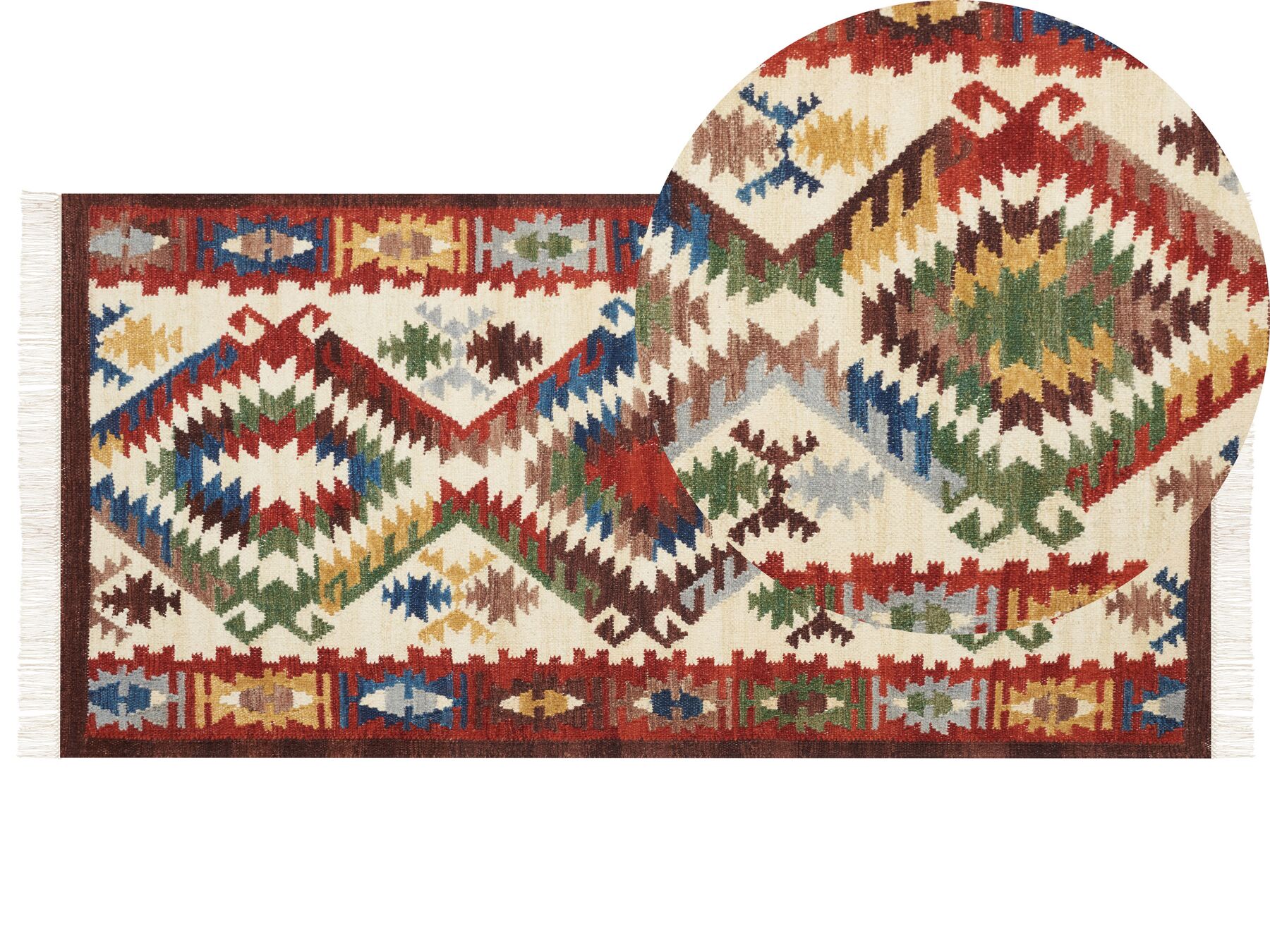 Alfombra kilim de lana multicolor 80 x 150 cm AREVIK_859493