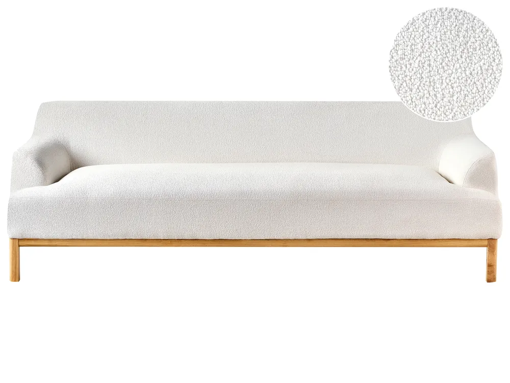 Sofa dla 3 osób SOSJO Boucle Złamana biel