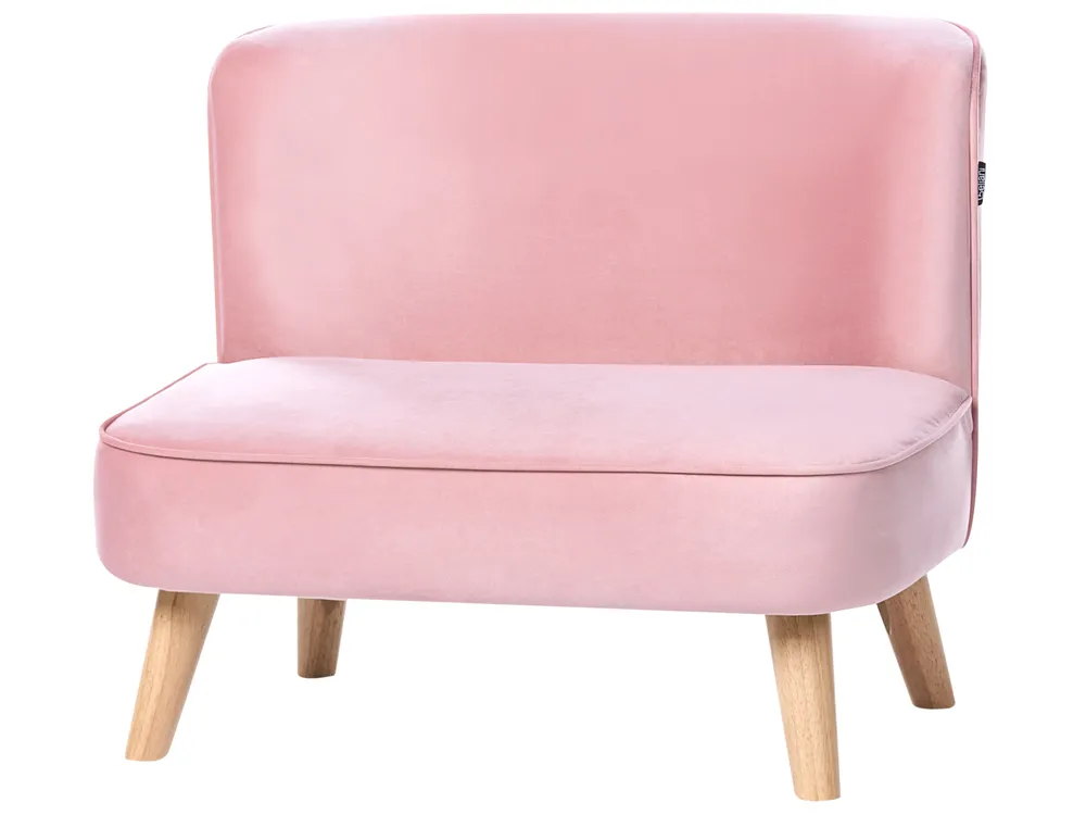 Divano per bambini RISBY Velluto Rosa_1055718