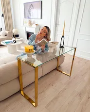 Console Table TILON Tempered Glass Gold_1082900