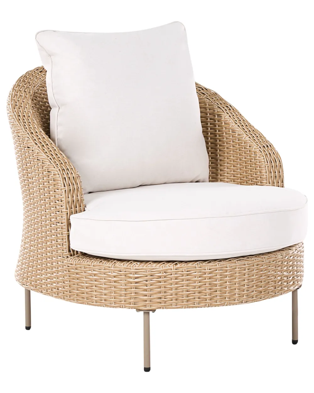 Poltrona da giardino con ottomana ARCILLE Rattan sintetico (PE) Beige_1082713