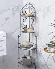 Regał narożny SIDERNO 35 cm 158 cm Metal Czarny_792359