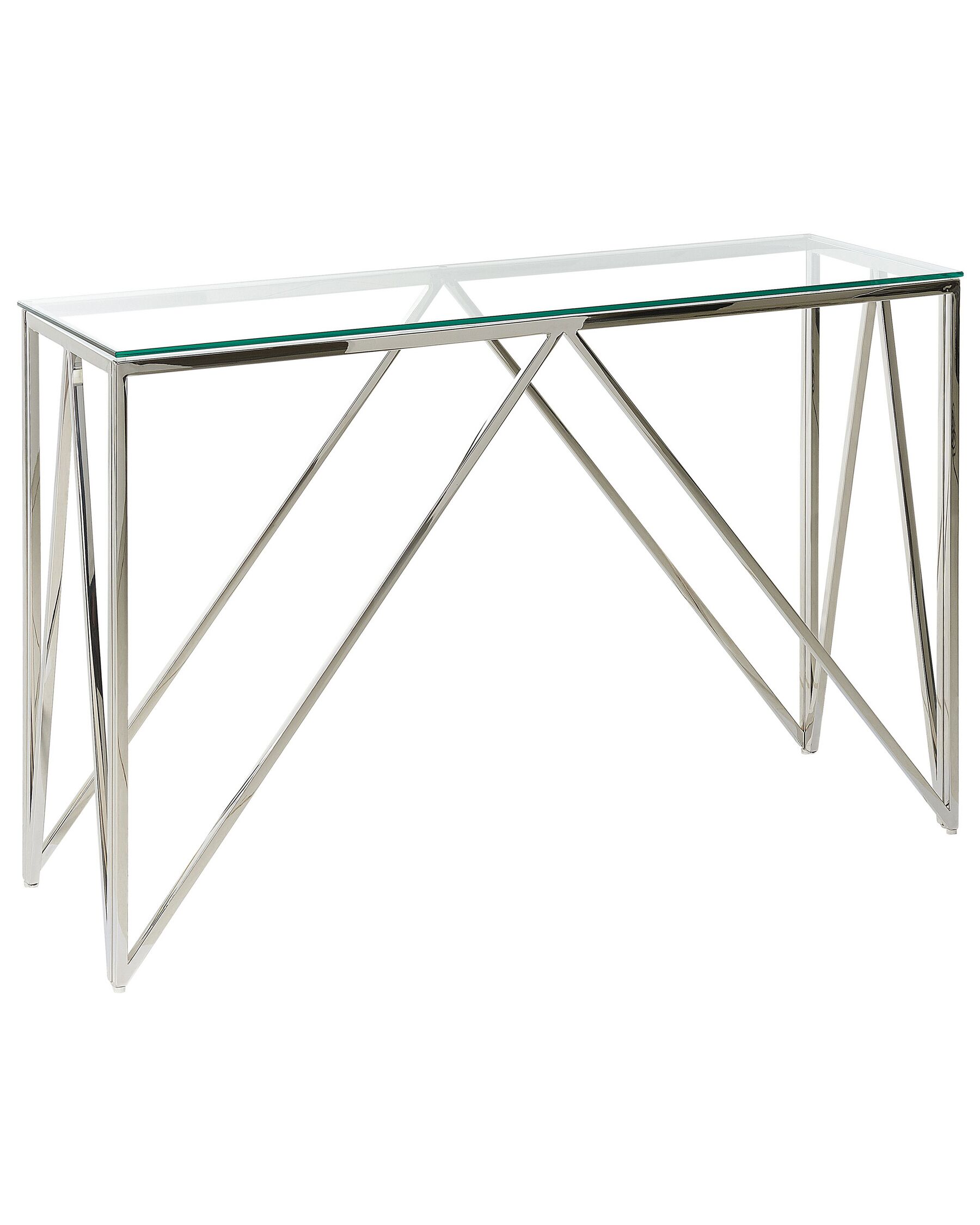 Skleněný konzolový stolek stříbrný WESO_824976