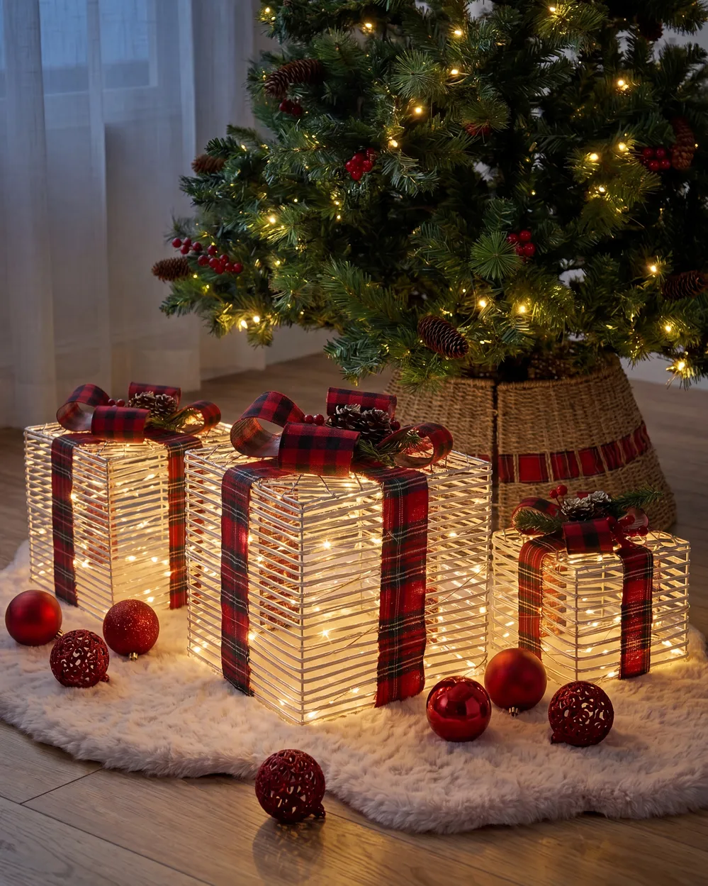 LED MANGEN 20/25/35 cm Regali di Natale Bianco sporco