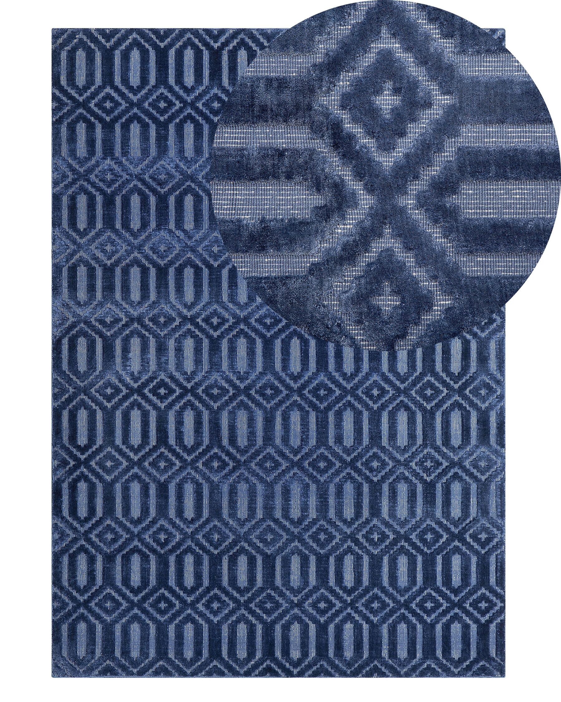 Viskózový koberec 140 x 200 cm tmavomodrý ADATEPE_750642